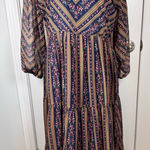 Anora Boho Peasant Maxi Dress L Floral Tiered Cottagecore India Multiple Size L Photo 0