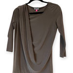 Vince Camuto  Women's Small‎ Brown Draped Front Long Sleeve Dressy Blouse Photo 0
