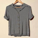 Nordstrom Kim & Cami Striped Button Down Short Sleeve Crop Photo 0