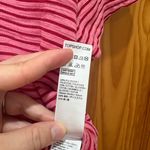 Topshop Size 6 Pink Striped Tie Front T-Shirt Top. Photo 5