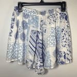 En Creme Pleated Lined Side Zip Short Size Medium Blue Photo 4