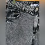 ZARA  high-waist mom fit jeans in a faded black or gray acid wash denim Photo 8