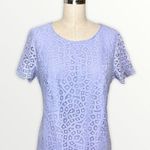 Ann Taylor Lace Shift Dress with Scalloped Edges Periwinkle Blue 10 Medium Photo 3