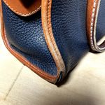 Dooney & Bourke Vintage Satchel All Weather Leather Pebble Brass Buckle Navy Photo 6