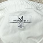 Magaschoni White Long Sleeve Popover Split Neck Tunic Shirt Top Blouse Medium Photo 4
