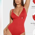 FeelinGirl Tummy Control Shapewear Bodysuits for Women Body Suits Deep V Red Size M Photo 2