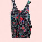 Vintage 80s Randi jumpsuit oversized made in USA cotton blend polka dot floral Black Size L Photo 1