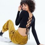 Urban Outfitters Rome Tie Back Cropped Sweater Black Size Small Photo 1