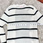 Pink Lily Black Cream White Stripe Long Sleeve Knit Long Length Cardigan Small Photo 9