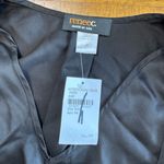 Renee C . Women’s V neck black satin blouse top Size M NWT Photo 2