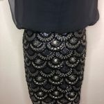 Aiden Mattox Quinten Black Sheer, Beaded & Sequined, Sleeveless Dress Size 2 Photo 8