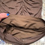 White Fox Boutique  Brown Ruched Halter Mesh Bodycon Mini Dress Women’s Small Photo 7