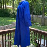 VTG 80s Forecaster Boston Full Length Trench Coat Jacket Size 13/14 Royal Blue Photo 2