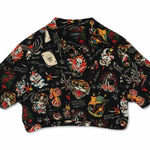 Ed Hardy NWT  ladies crop top button up shirt Photo 0