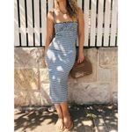Free People  Lucinda Plaid Midi Dress in Blue Combo Size X-Small Photo 1