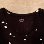 Loft Cute Black and white Heart Long Sleeve shirt size xsmall valentines shirt Photo 1