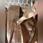 Brandon Thomas NWOT Taupe Gold Trench Coat w black leather trim pockets dressy M Size M Photo 10