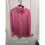 Maison dAmelie Paris Pink Satin Button Down Long Sleeve Shirt Women M Size M Photo 1