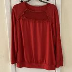 SheIn Red Relaxed Blouse with Bib Collar Photo 0