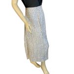 Vince  "STAR DOT DRAPE" ECRU & BLACK SILK BLEND DRAPED MIDI SKIRT (14) Photo 5