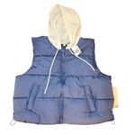 Madden Girl Hoodie Puffer Vest Rustic Blue NWT Juniors XL / Women’s L Photo 2