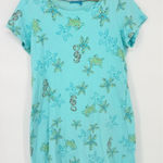 Fresh Produce  Starfish Turtle Print Dress Blue Coastal Chic Resortwear Casual M Photo 0