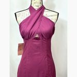 BHLDN Remy Twist Halter Cutout Midi Dress Purple Medium Photo 5