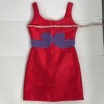 Carven Mikado Beaded Polyester Silk Pink and Purple Mini Dress Pockets Size 36 Photo 11