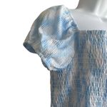 Lush Clothing Lush Crop Top Women XL Blue Tiered Abstract Whimsical Boho Smock Square Neck NEW Photo 3