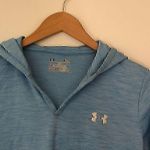 Under Armour  Blue Loose HeatGear Lightweight Hoodie Hooded Sweatshirt Pullover S Photo 2
