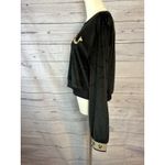 True Religion  Velvet Crop Sweatshirt Gold Detail Size Large Photo 2