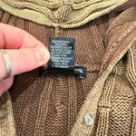 Vintage Misdemeanor Brown Y2K Cable Knit Hooded Sweater Size Medium FLAW Photo 5