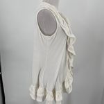 Vivienne Tam  Ruffle White Button Blouse Size Large Photo 3
