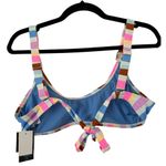 California Waves NWT  Colorful Striped Swimsuit Top Size Large Photo 1