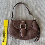 Banana Republic Chocolate Brown Pebbled Leather Silver Ring Mini Bag Purse Photo 6