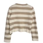 Hem & Thread  Striped Button Cardigan Women's S Cream Tan Long Sleeve Photo 6