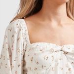 Billabong Love Somebody White Floral Blouse Top Salt Crystal Size S NWT Photo 3