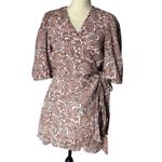 MINKPINK Women's Paisley Wrap Mini Dress Size L Multicolor Casual Photo 1