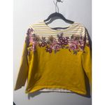 Joules Harbour Print Long Sleeve Top Yellow Floral Stripe Women US 16 Photo 1