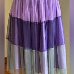 Lavender Purple Gray Striped Tiered Ruffle Tulle Skirt with Beading, SZ S Photo 37