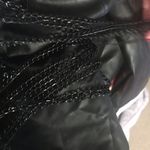 Rocawear  black imitation leather jacket string of chains on back and pockets med Photo 10