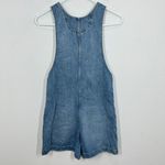 Madewell  Scoopneck Denim Shortalls Chambray Blue XXS Button Front Patch Pockets Photo 9