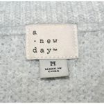 A New Day Ladies M Gray Puff Sleeves Crop Sweater Swiss Dot Pullover Crochet Photo 9