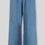 frame denim FRAME Blue Drawstring Wide-Leg Jeans Pants womens SIZE XL pull on linen‎ blend Photo 0