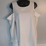 Kensie Womens White Cold Shoulder Long Sleeve Jewel Tunic Top Photo 0