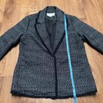 Cupcakes & Cashmere Gregory Tweed Fringe Open Front Blazer Size Medium Black Photo 9