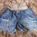 Haute Mama Denim Maternity Shorts Blue Frayed Hem Small New With Tags Size undefined Photo 0