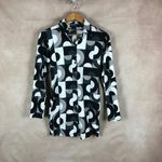 Motel Printed Partial Button-Front Tunic NEW Large Photo 6
