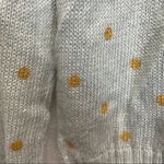 Wooden Ships Wooden Ships Slate Gray & Gold Polka Dot Mohair Wool Blend Long Sleeve Sweater Photo 6