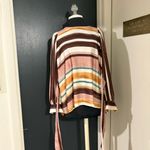 ZARA 💜 Striped Silky Top Blouse with Tie Belt Photo 3